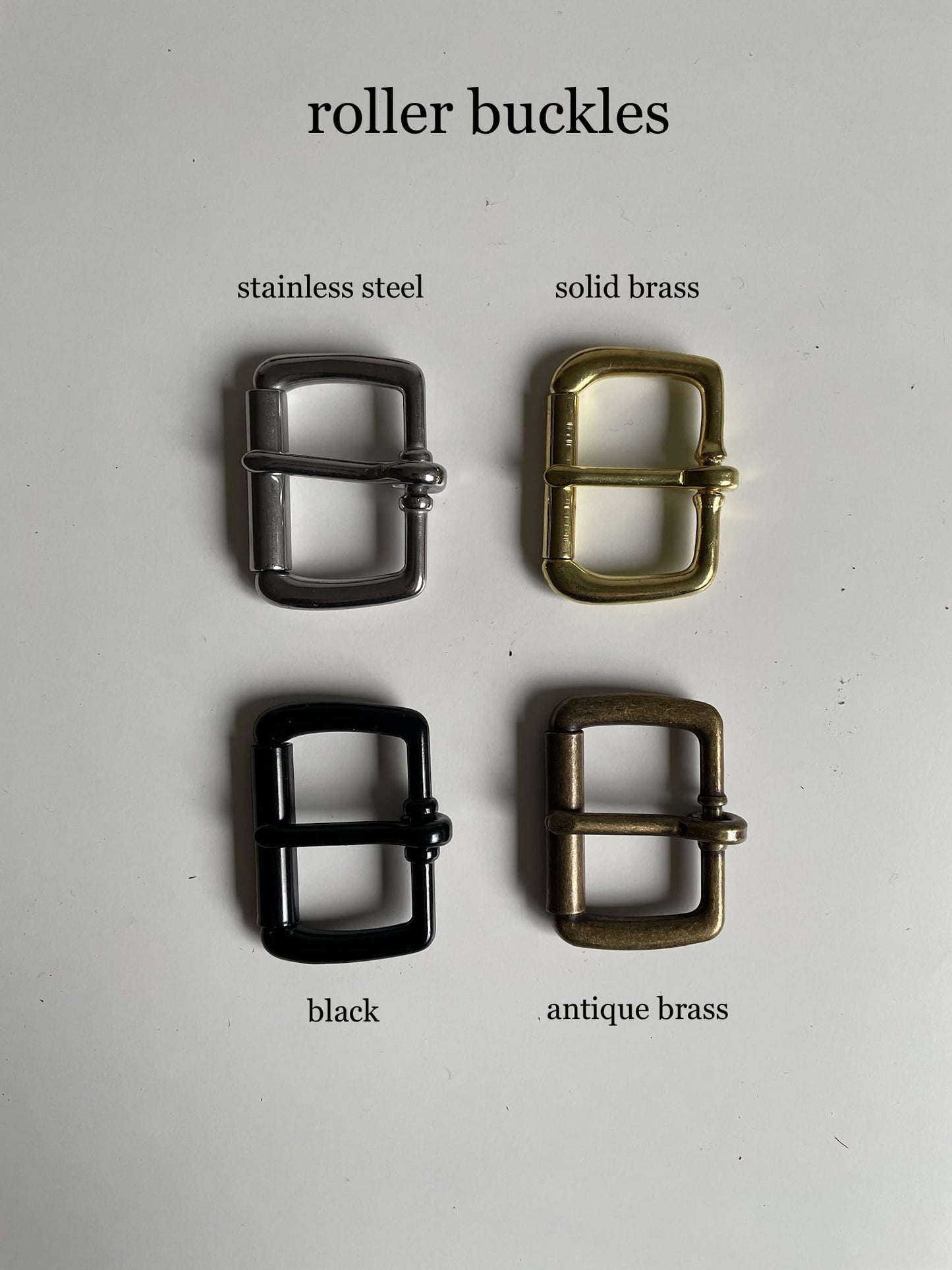 belt buckles on a white background
